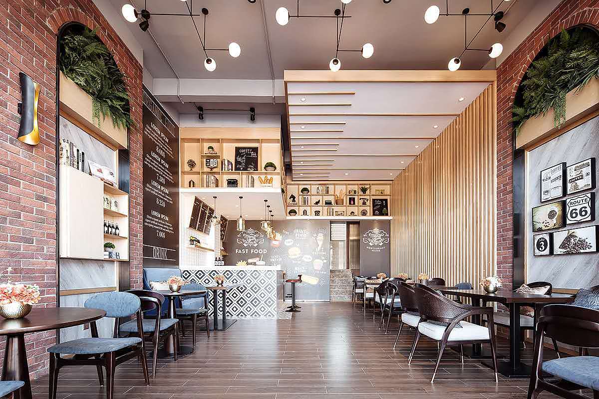 现代咖啡馆|空间|室内设计|一九九二效果图 - 原创作品 - 站酷 (ZCOOL)