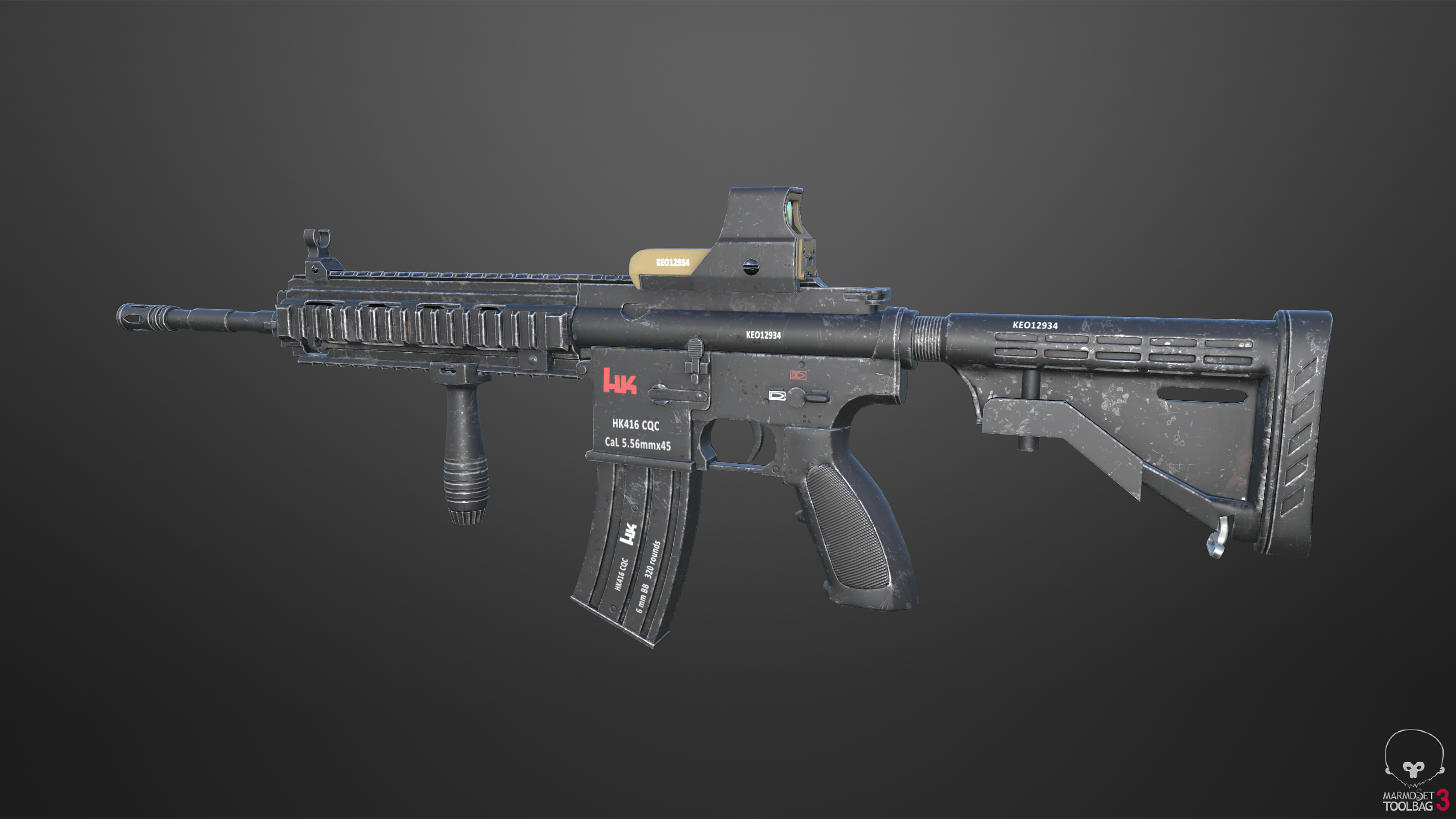 次时代枪械——hk416|三维|机械/交通|康不理鸭 - 原创作品 - 站酷