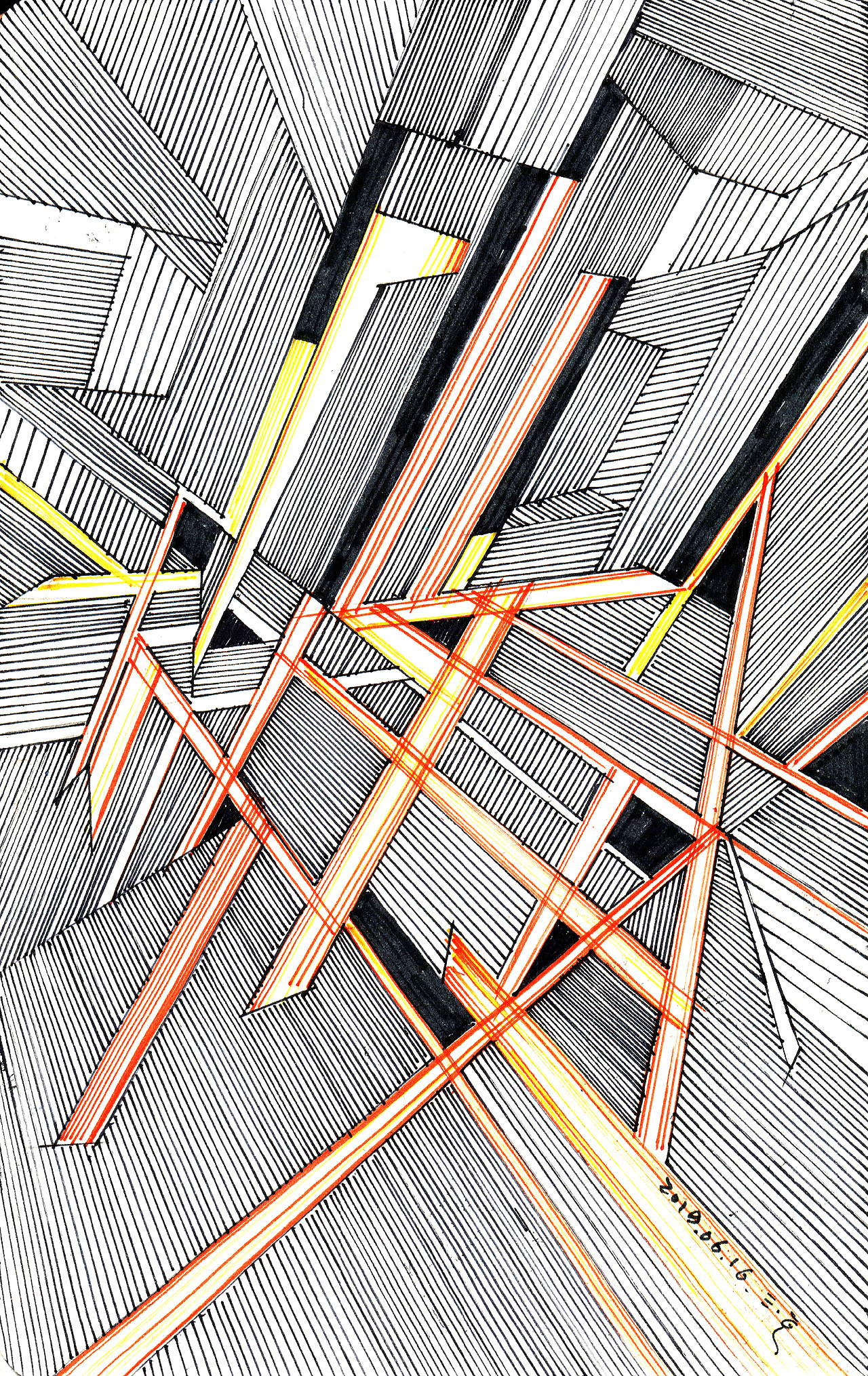 电梯间光影构成