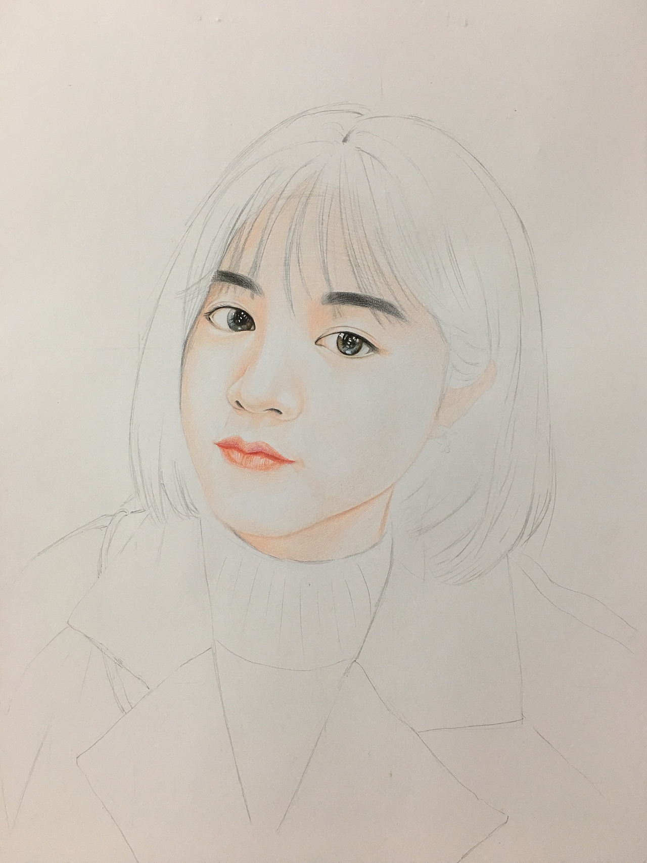 彩铅——人物肖像(画自己)