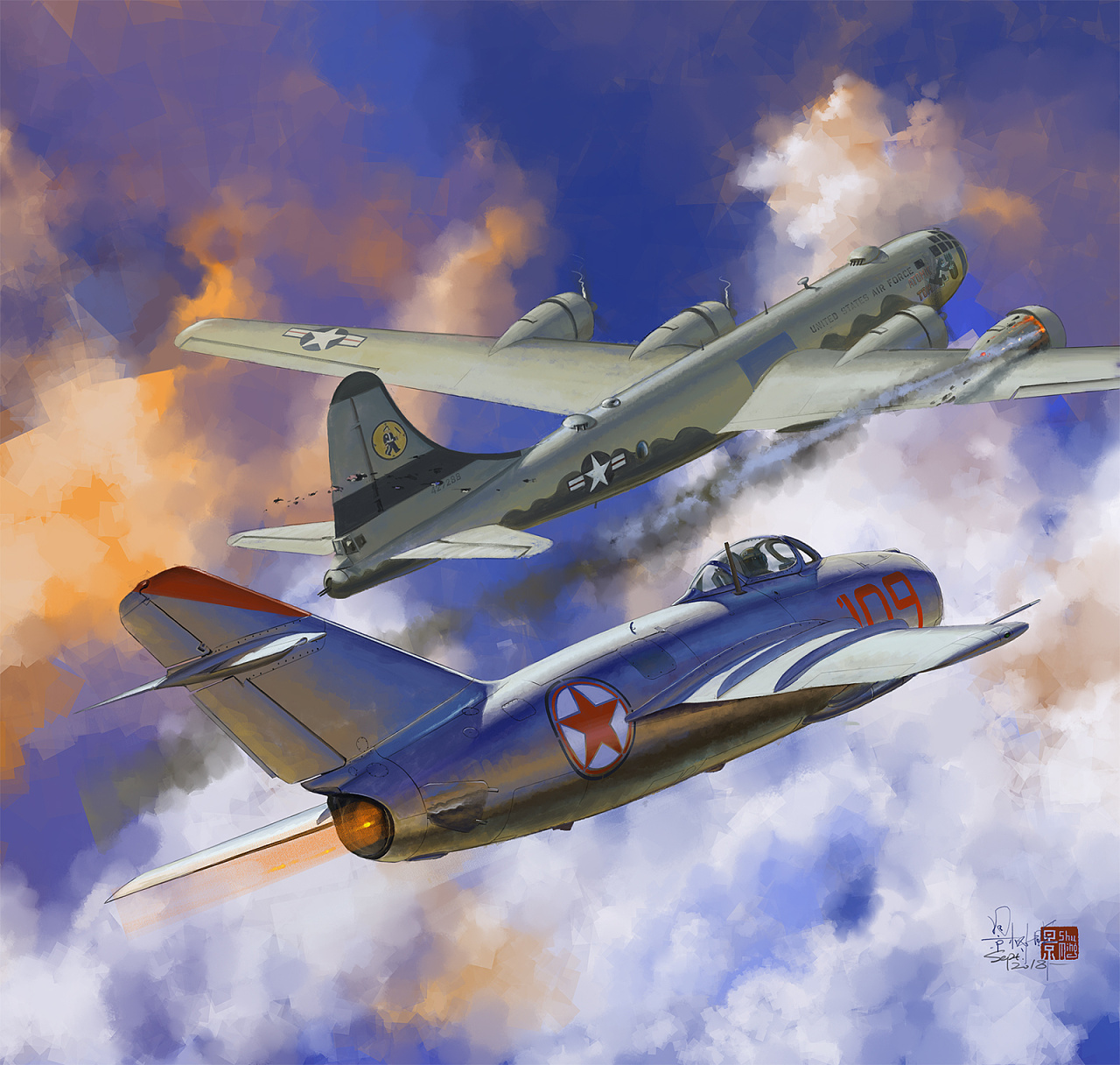 近期的两张航空题材插画