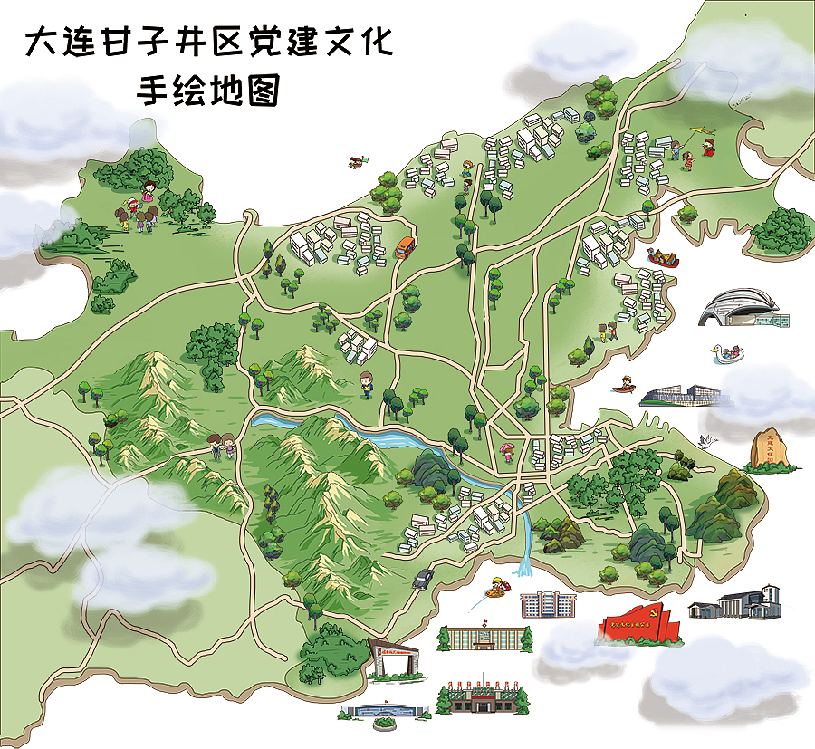 近段时间的手绘地图作品集——01（图ZMjExNDE4NTIw） - 商业插画 - 站酷设计师喵星岛文创原创素材 - 站酷ZCOOL