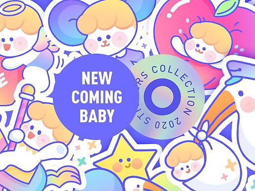 插画贴纸_NEW COMING BABY