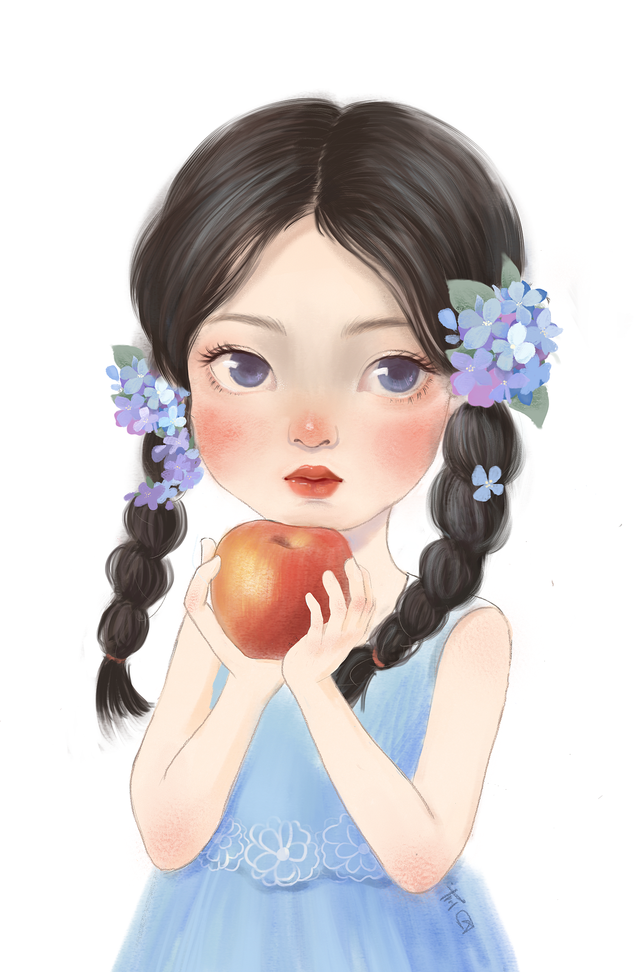 画一个可爱的小姑娘（图ZMjU1ODUzOTk2） - 创作习作 - 站酷设计师柚子艺术原创素材 - 站酷ZCOOL