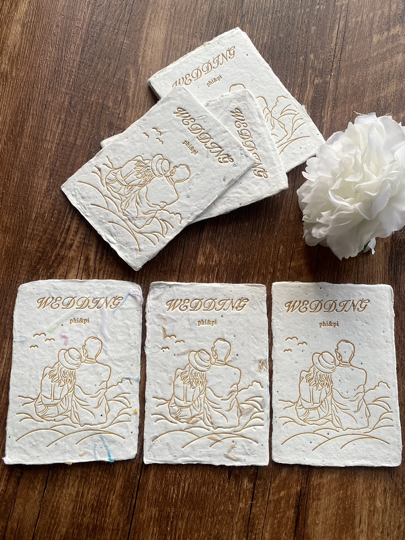 活版印刷种子纸婚礼感谢卡