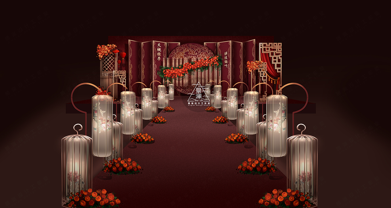 【效果图】中式典雅婚礼手绘（图ZMTI5NzI4NjI0） - 商业插画 - 站酷设计师景澜设计工作室原创素材 - 站酷ZCOOL