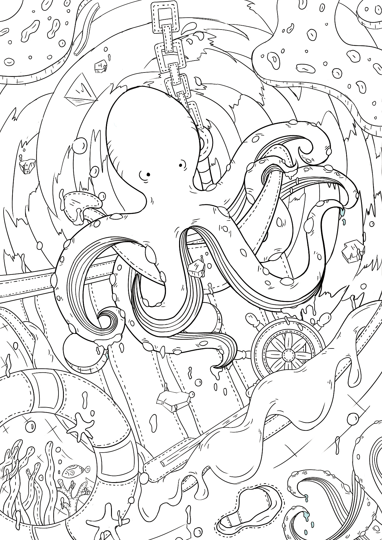 "寻"海洋生物系列插画