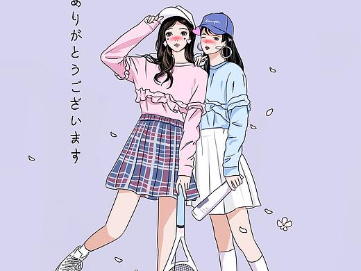 LOOKBOOK线描风格的日系复古少女