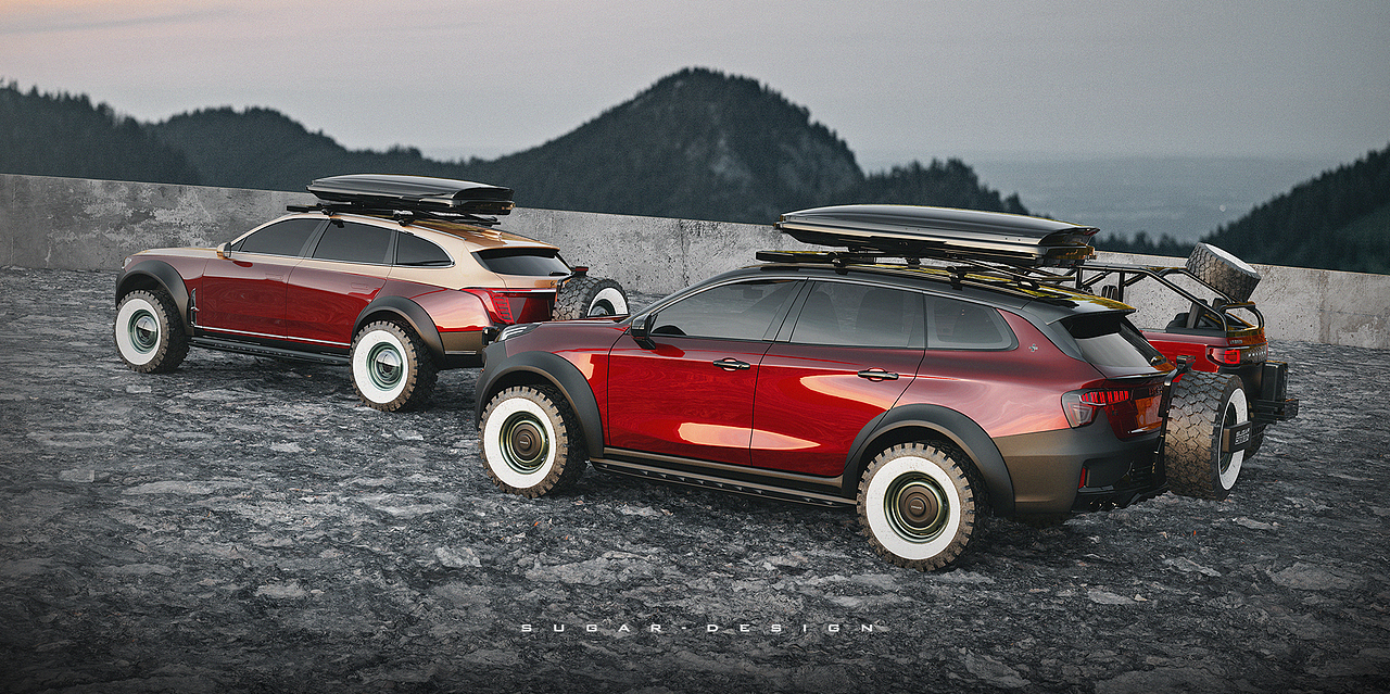 中国车梦幻联动，庆祝伟大的中国共产党百年征程！（图ZMjYwOTQzMDg0） - 交通工具 - 站酷设计师sugarchow原创素材 - 站酷ZCOOL