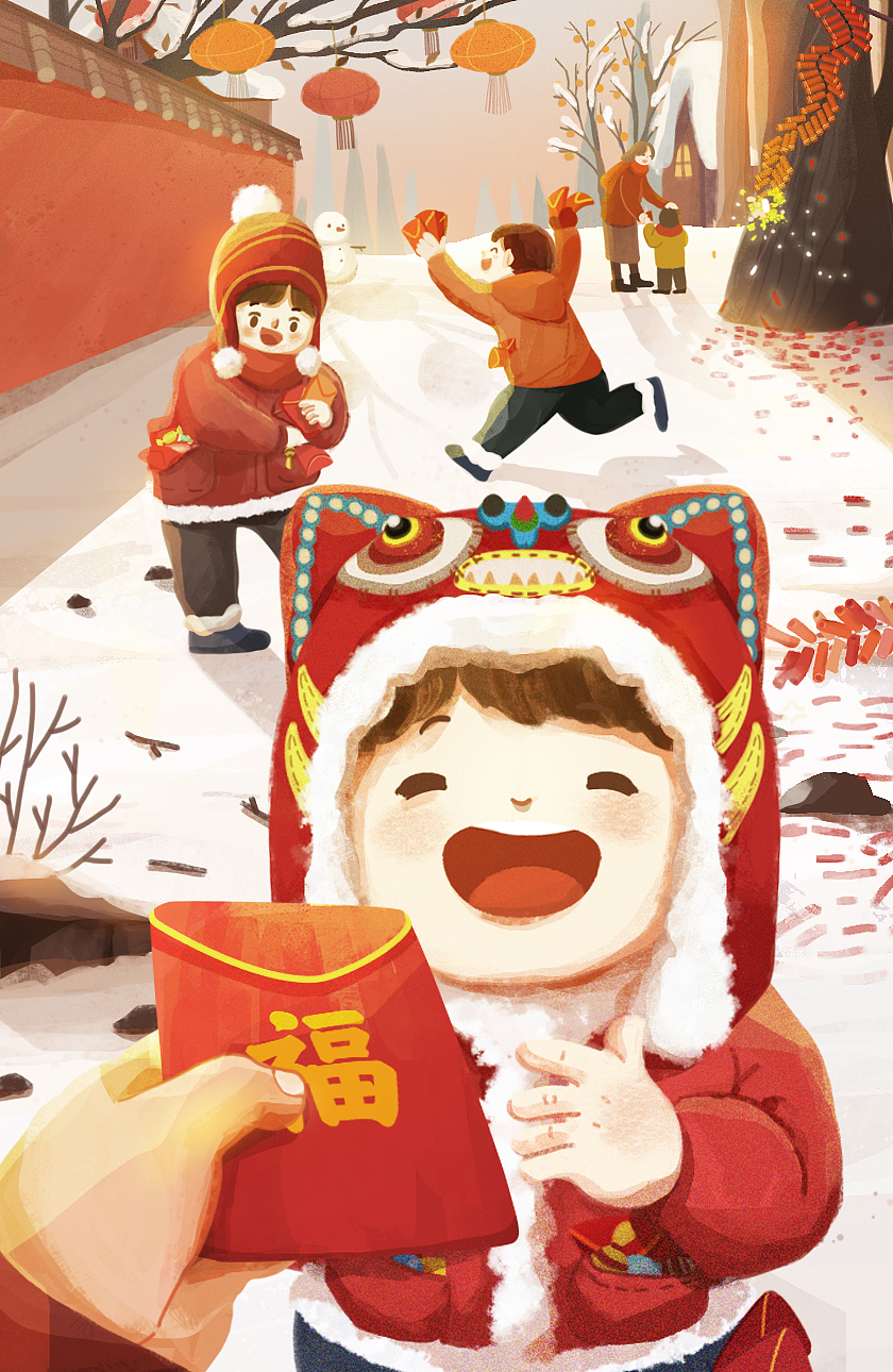 春节|插画|商业插画|蚂蚁树_原创作品-站酷zcool