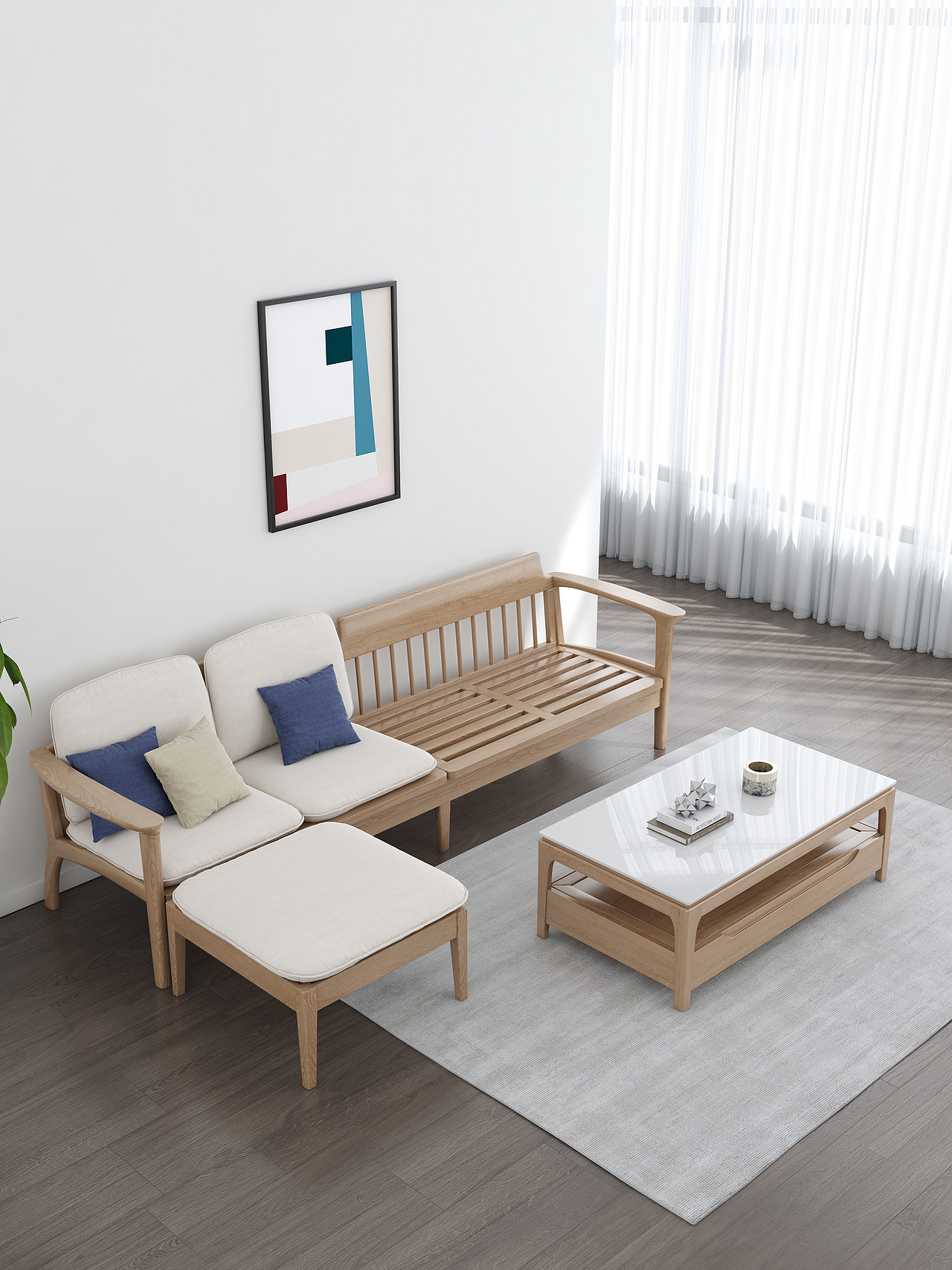 某电商家具产品渲染 - 实木沙发款（原木+梨花木）（图ZMjczNjMyODI0） - 场景 - 站酷设计师氷奈冰丶瞬原创素材 - 站酷ZCOOL