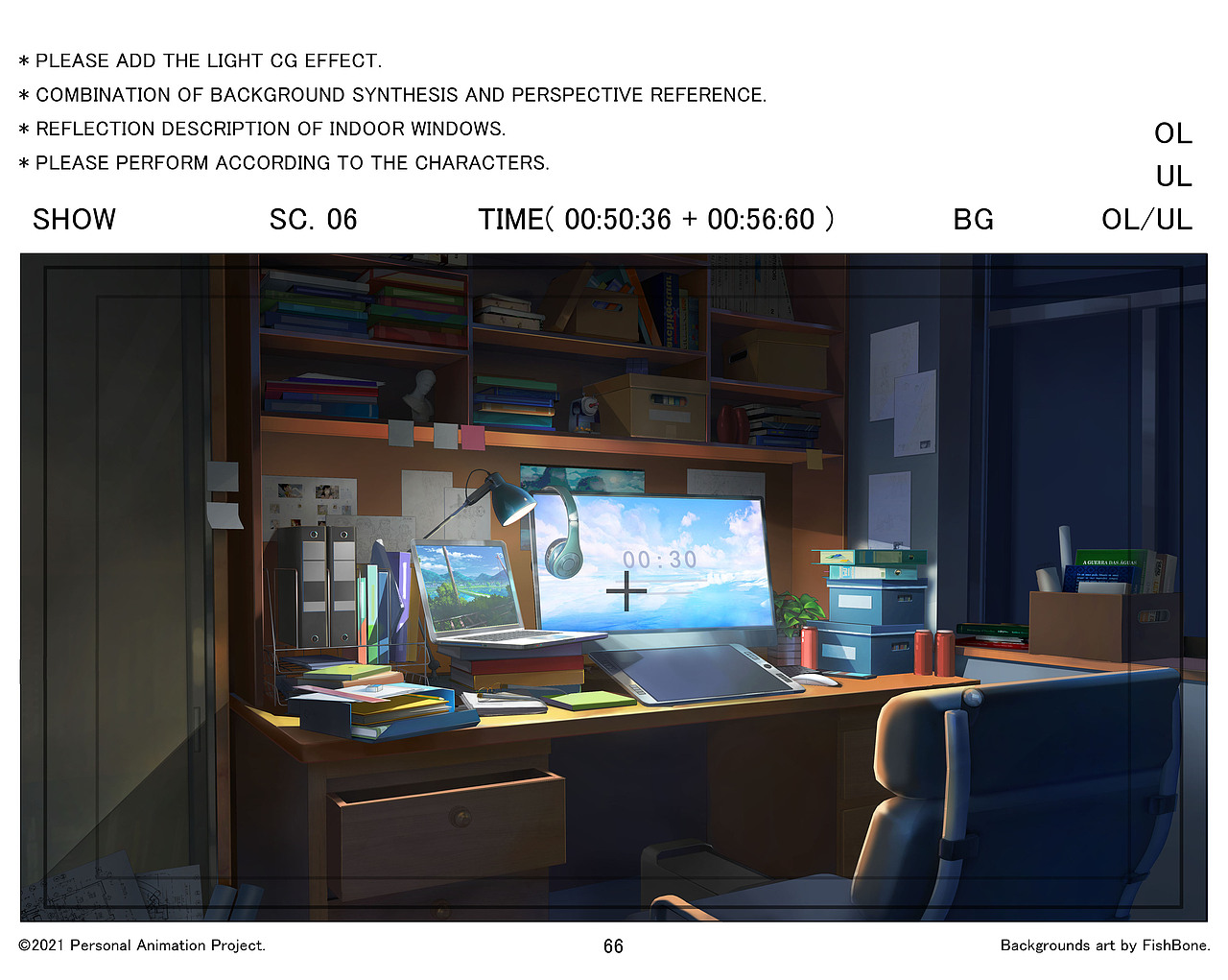 二次元场景-书房一角