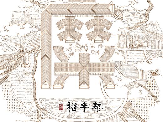 裕丰泰 酥油茶品牌壁画装饰画