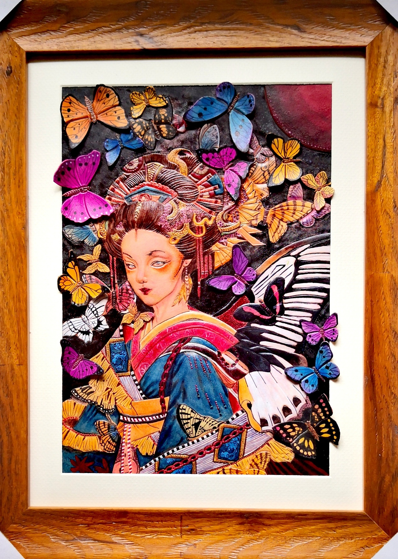 皮雕蝶姬（图ZMTczNjIwODI4） - 工艺品设计 - 站酷设计师在路上的刘先生原创素材 - 站酷ZCOOL