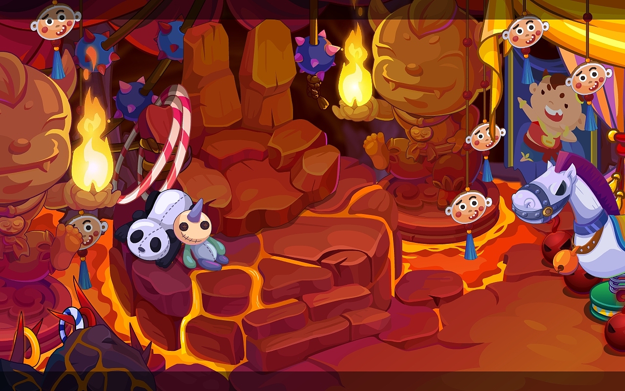 flash场景矢量火云洞