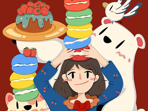 來(lái)一份甜品～（個(gè)人主頁(yè)-ZNDM5NjM0MjQ=） - 藝術(shù)插畫 - 站酷設(shè)計(jì)師木槿兮兮原創(chuàng)素材 - 站酷ZCOOL