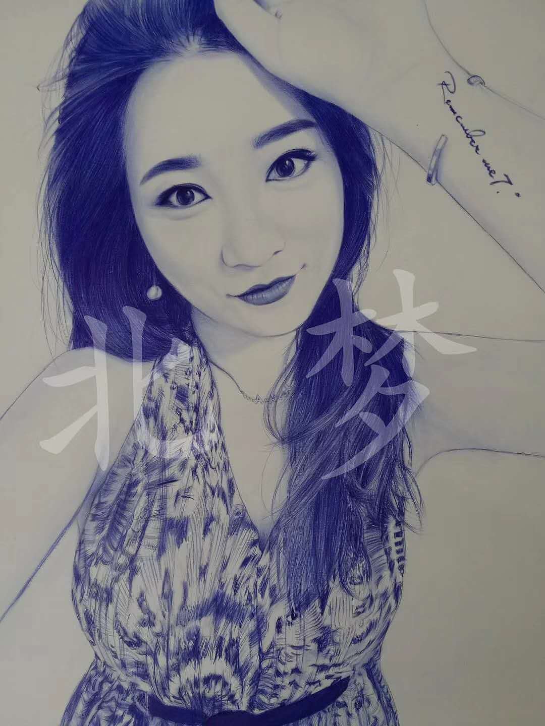 圆珠笔人物绘（藏有一只小猫咪~）（图ZMjE5NzYxOTE2） - 绘画 - 站酷设计师北梦_lm原创素材 - 站酷ZCOOL