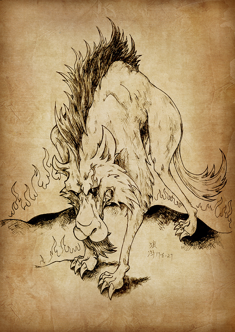 【狼】素描|纯艺术|绘画|_三寿__原创作品-站酷zcool