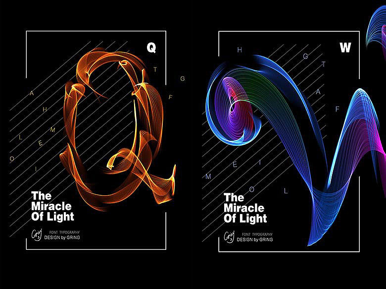 35天计划#光线科幻字体设计——The Miracle Of Light