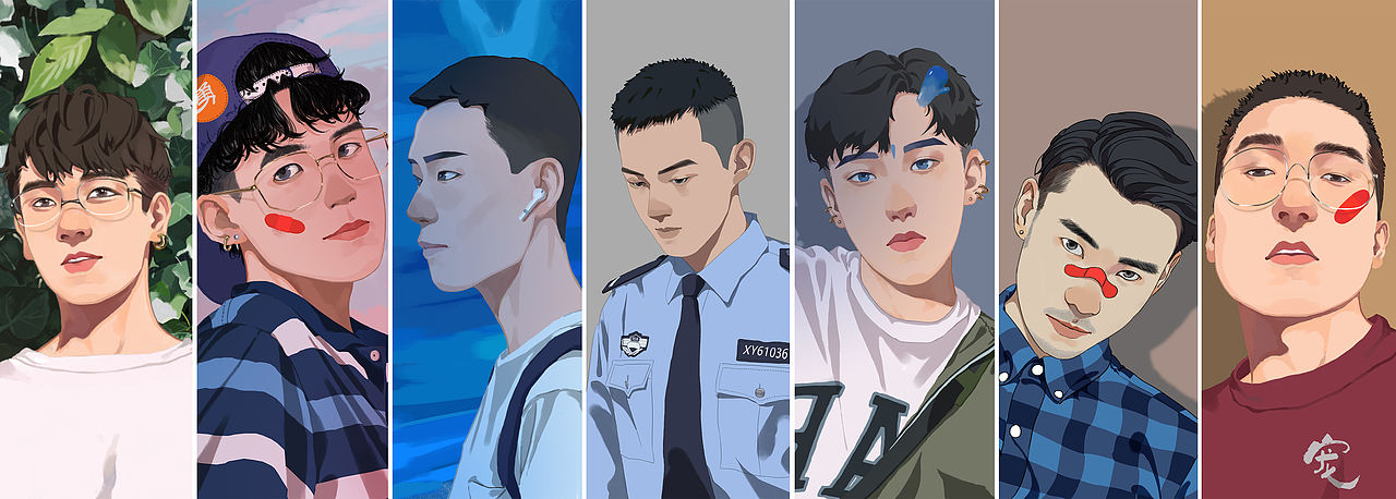 插画头像（图ZMjIzMTYxMDI0） - 创作习作 - 站酷设计师阿怪日常原创素材 - 站酷ZCOOL