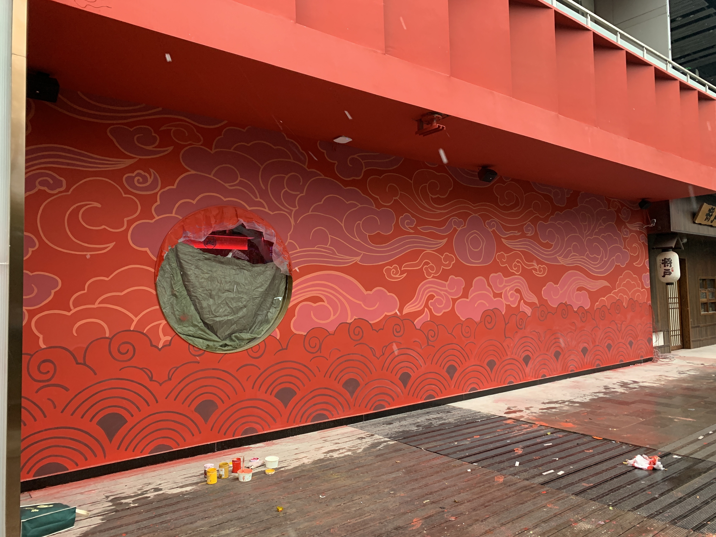 武汉icc潮堂里酒吧—国潮主题墙绘