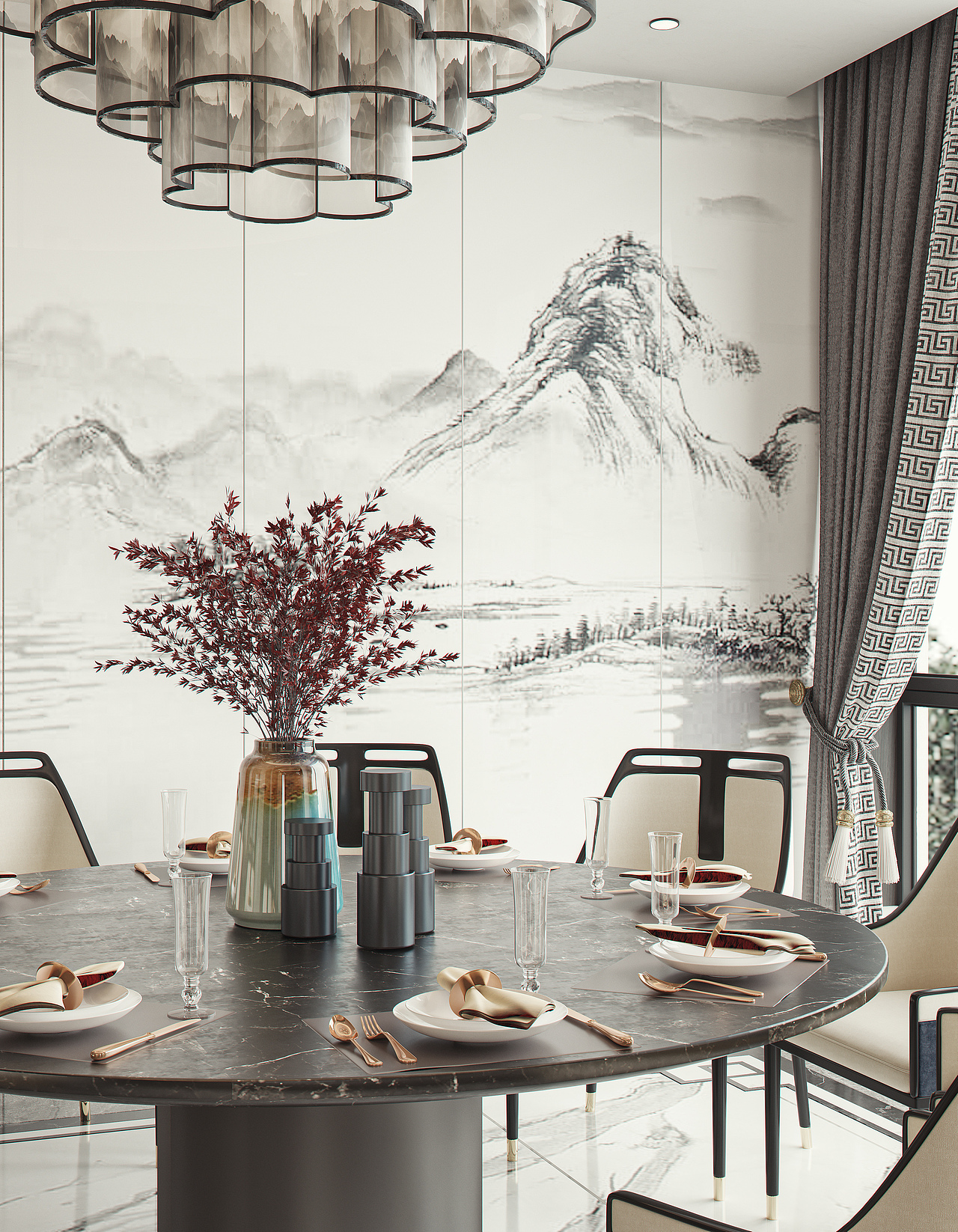 新中式别墅（图ZMjY5NjgxNjg4） - 家装设计 - 站酷设计师你喜欢河马吗诶嘿原创素材 - 站酷ZCOOL