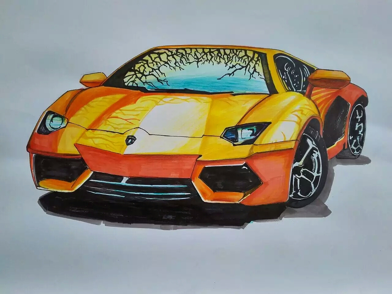 马克笔手绘兰博基尼赛车教程（图ZMTEzNDY0NDE2） - 概念设定 - 站酷设计师King198515原创素材 - 站酷ZCOOL