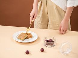 健康代餐蛋糕与面包