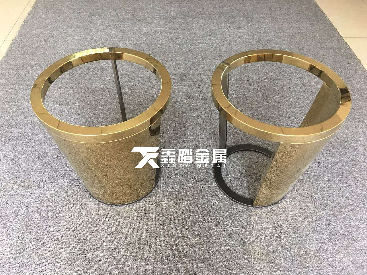 星级酒店大堂创意不锈钢茶几桌脚 镜面钛金不锈钢茶几