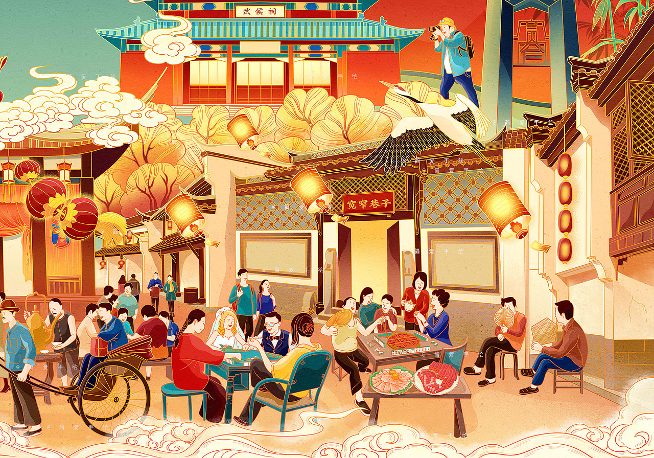 【印象成都】蜀味腊味年货包装插画（图ZMjIzNTk3NzI4） - 商业插画 - 站酷设计师简爱手绘原创素材 - 站酷ZCOOL