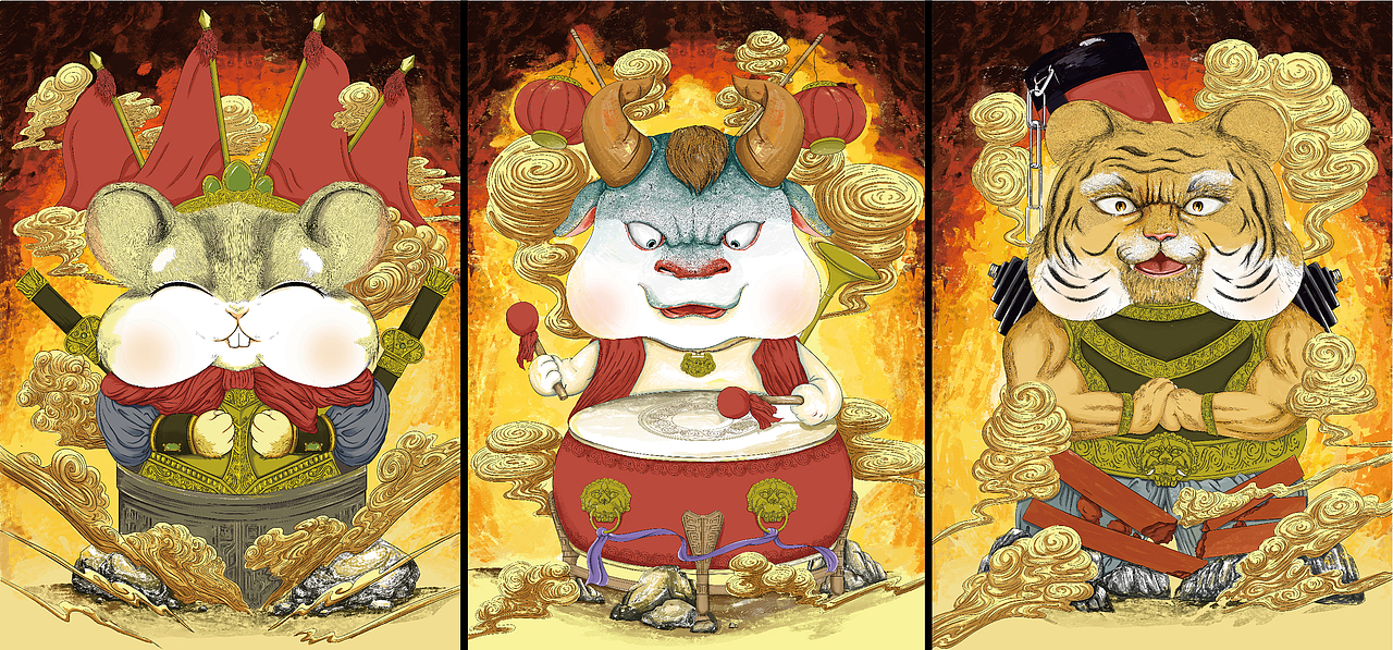 生肖第一弹（图ZMjM4NjUwMjE2） - 商业插画 - 站酷设计师包包爱画画原创素材 - 站酷ZCOOL