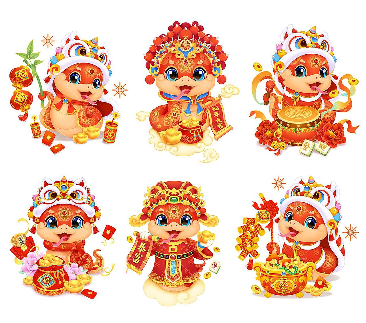 （娃他妈）2025蛇年生肖IP（图ZMzYyMTIyMzg0） - 商业插画 - 站酷设计师娃他妈原创素材 - 站酷ZCOOL