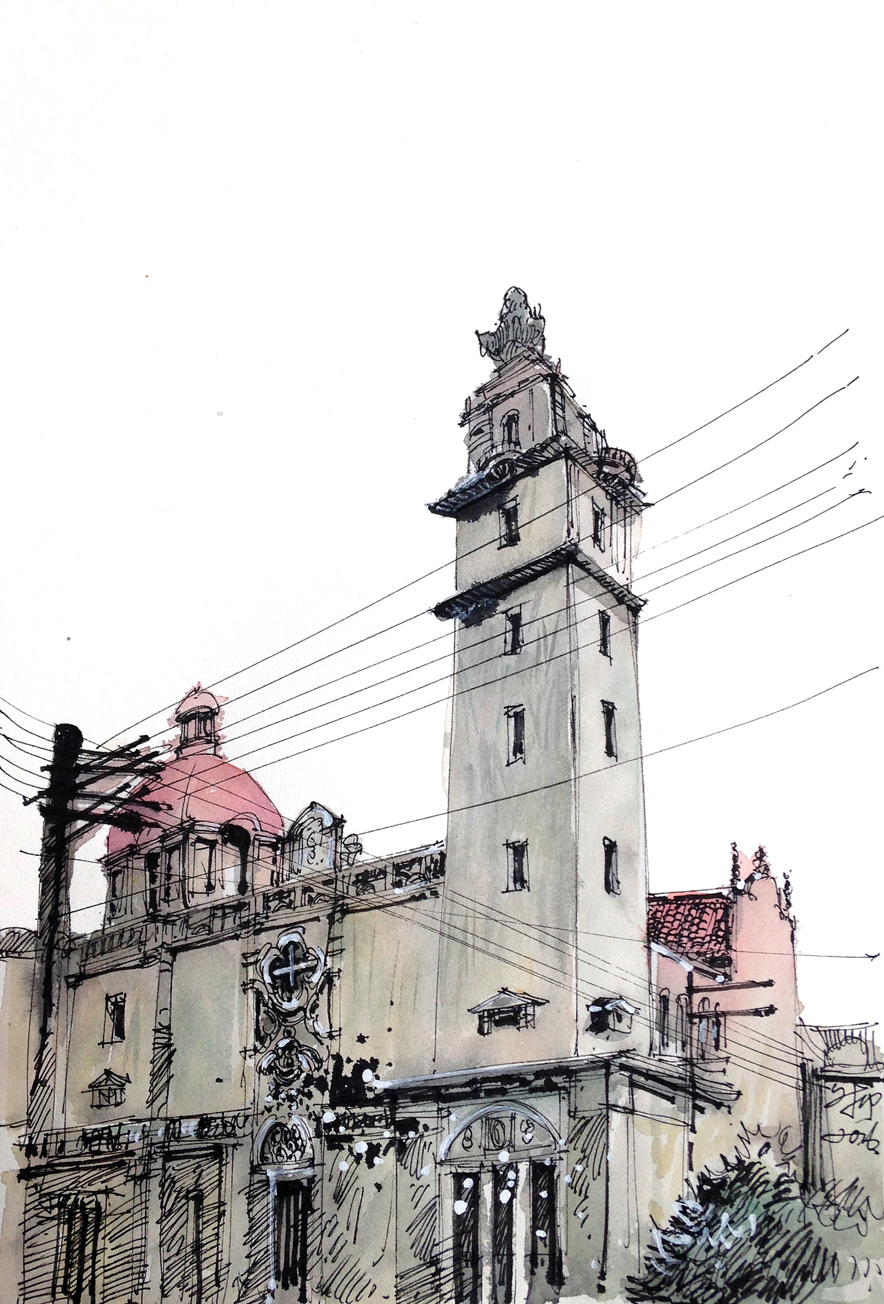 钢笔淡彩 一些随笔