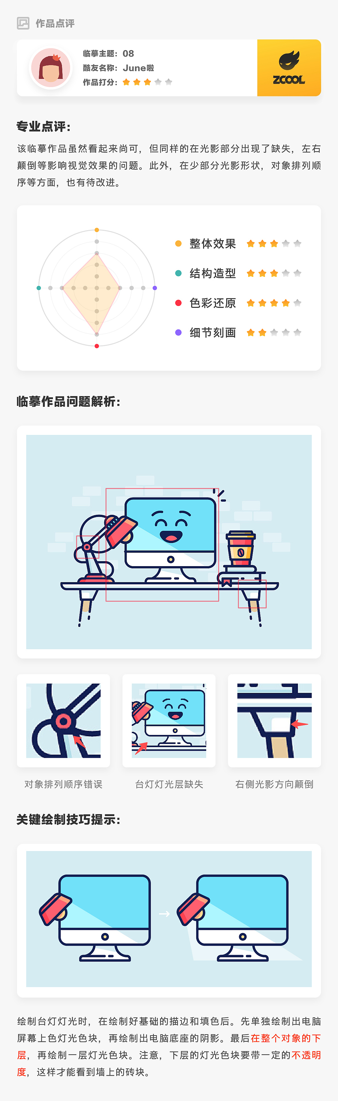 Ai肖博士-第二周打卡临摹作业点评（图ZMTU5MjE5MzY4） - 其他UI - 站酷设计师Ai肖博士原创素材 - 站酷ZCOOL