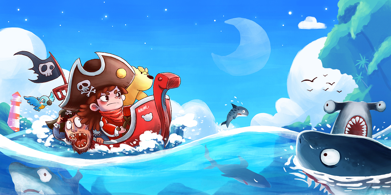 绘本——迷路的海盗（图ZMjAzMjQ2ODg4） - 绘本 - 站酷设计师熊熊师兄Avidor原创素材 - 站酷ZCOOL
