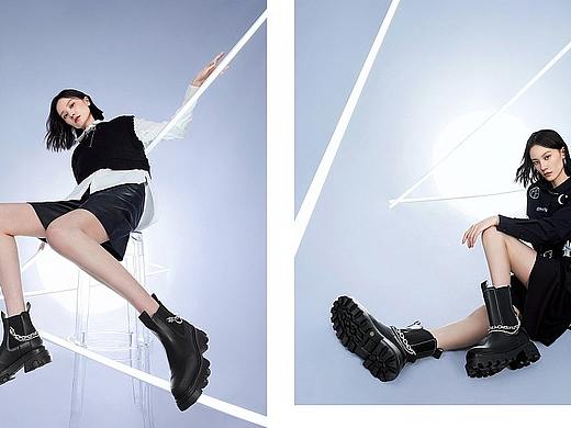 红蜻蜓直播线上女鞋模特静物拍摄
