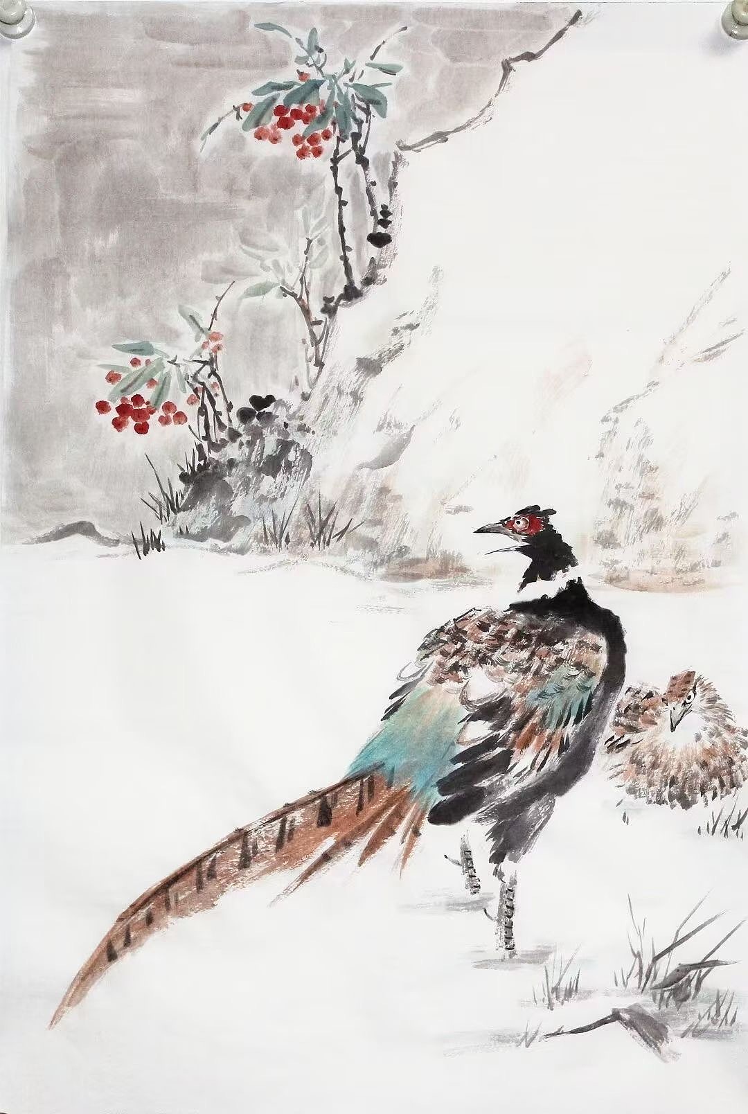 蒲青松花鸟画一平尺多少钱?