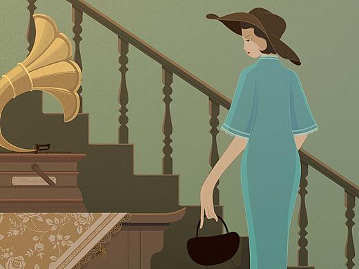 中式女装包装插图