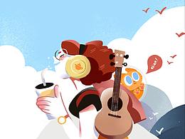 【临摹】噪点插画-肥宅快乐水