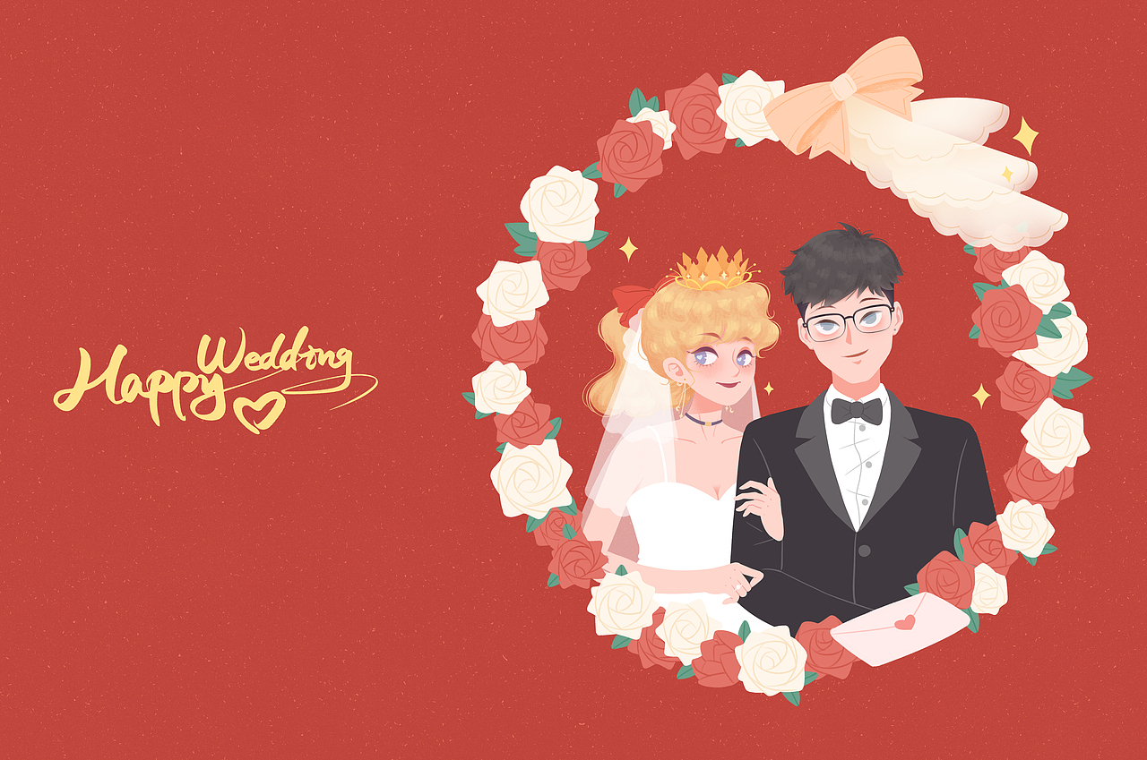 我们的婚礼邀请函（图ZMjYzODQxNTY0） - 创作习作 - 站酷设计师插画师Ekko原创素材 - 站酷ZCOOL