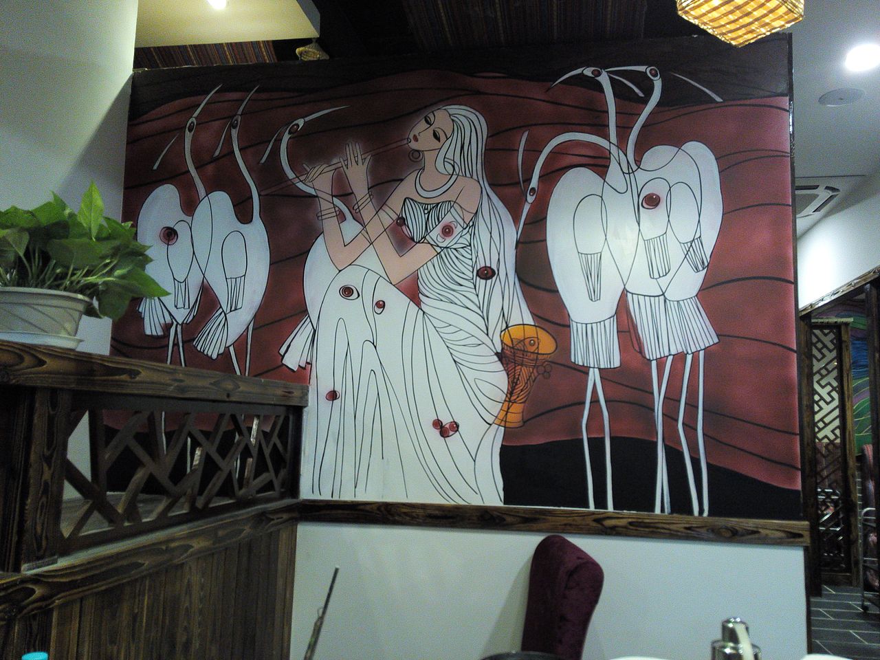 一组傣族风情墙绘作品