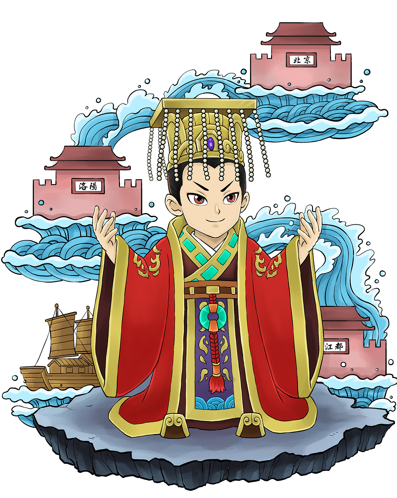 一组历代帝王Q版