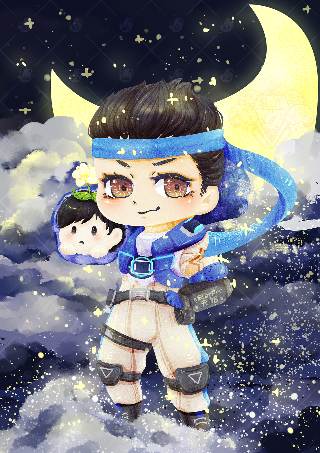 王者荣耀人物-苏烈q版人物插画