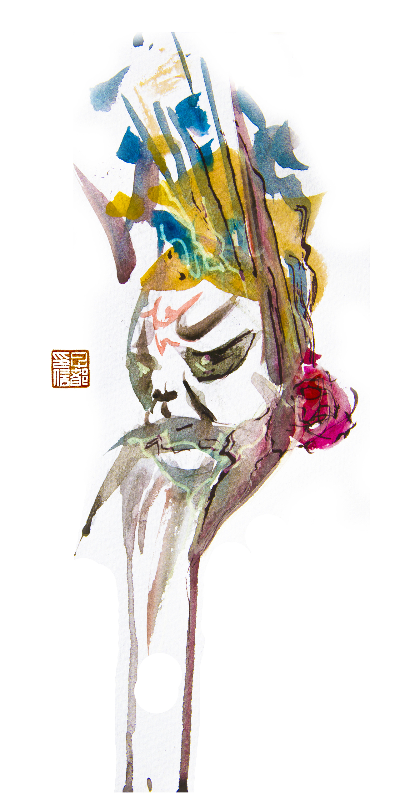 中国古代京剧形象的水彩研究