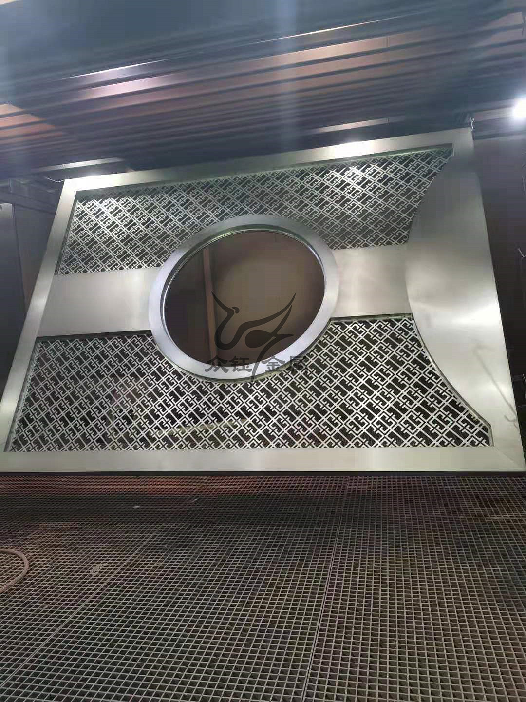 售楼处中式不锈钢屏风 制品工程整包 源头厂家更专业