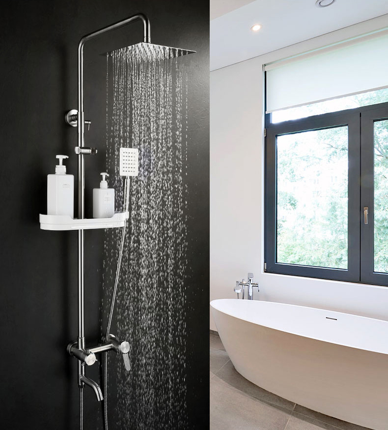 大淋浴花洒出水场景图