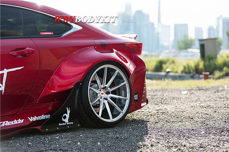 雷克萨斯RC改装Rocket Bunny宽体大小包围RC前唇侧裙