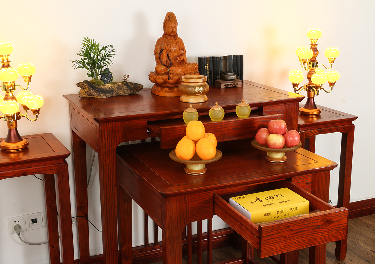 梵泽福佛桌套装 佛具组合产品拍摄 供具套装展示