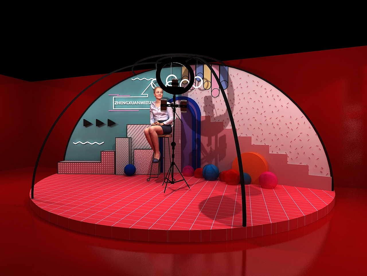 年货节 国潮风 舞美 展位（图ZMjQwNDgzOTc2） - 舞台美术 - 站酷设计师3D设计联系我原创素材 - 站酷ZCOOL