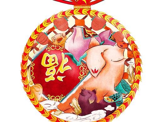 豬年中國結(jié)（個人主頁-ZNDE3MTU2ODQ=） - 創(chuàng)作習(xí)作 - 站酷設(shè)計師呵嘞個呵原創(chuàng)素材 - 站酷ZCOOL
